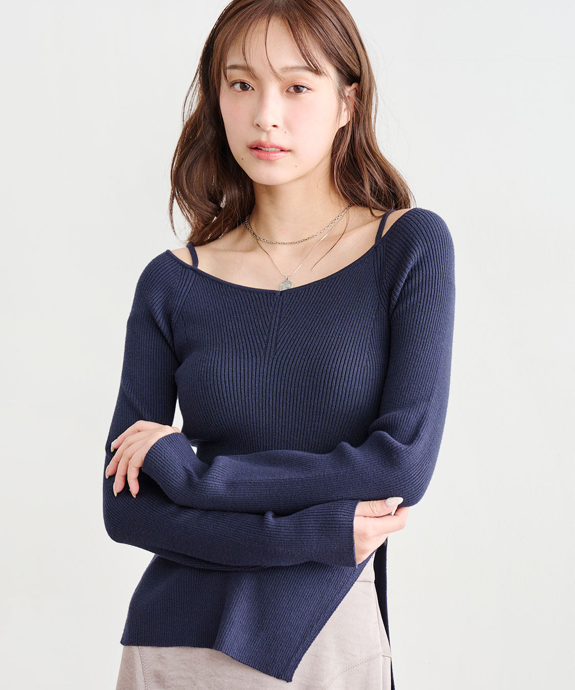 COCO DEAL「ゆるVネックリブニット」|ニット・セーター|