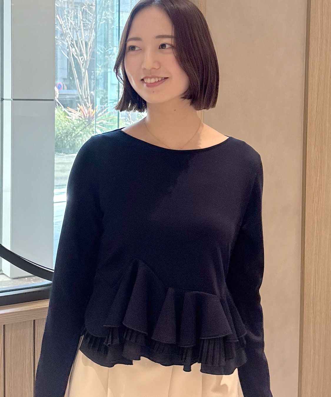 COCO DEAL「ランダムフリルペプラムトップス」|Tシャツ・カットソー|ブラック