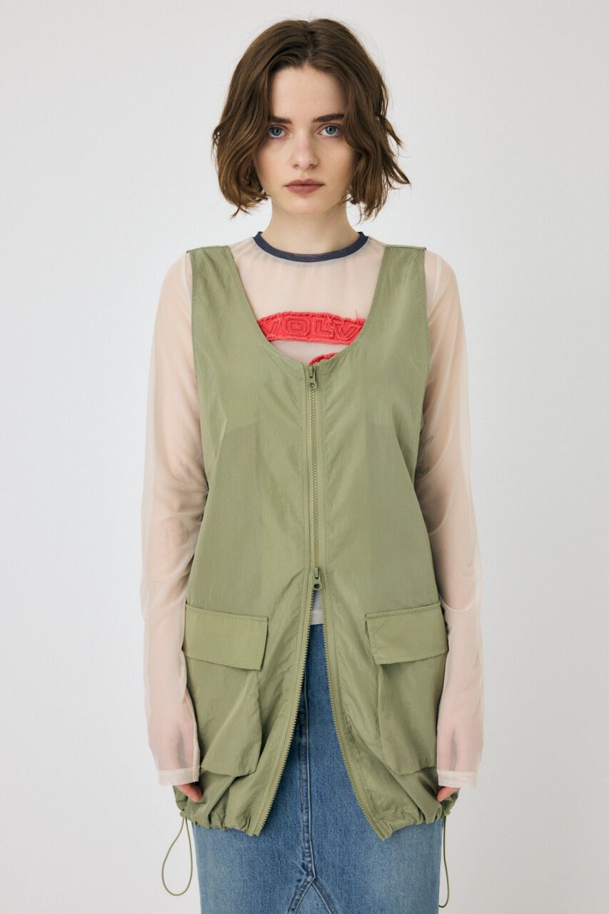 MOUSSY「NYLON ZIP VEST ドレス」|ワンピース|