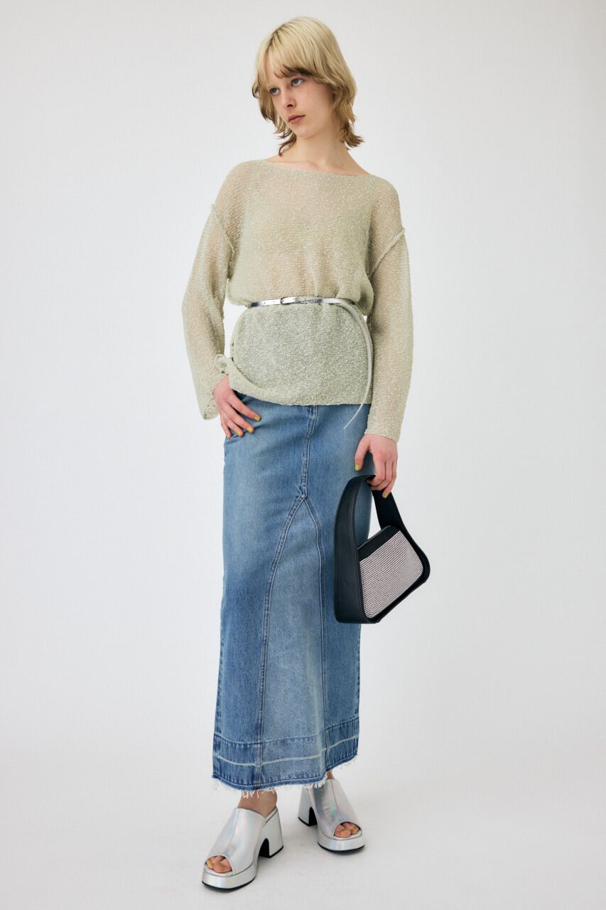 MOUSSY「NEP YARN LOOSE OVER ニット」|ニット・セーター|L/GRN1