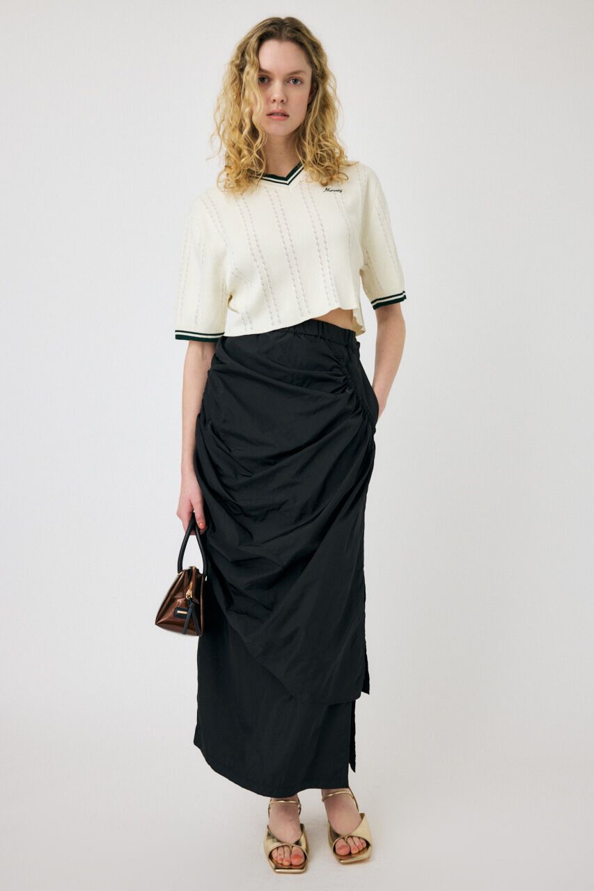 MOUSSY「MOUSSY CROPPED KNIT Tシャツ」|ニット・セーター|