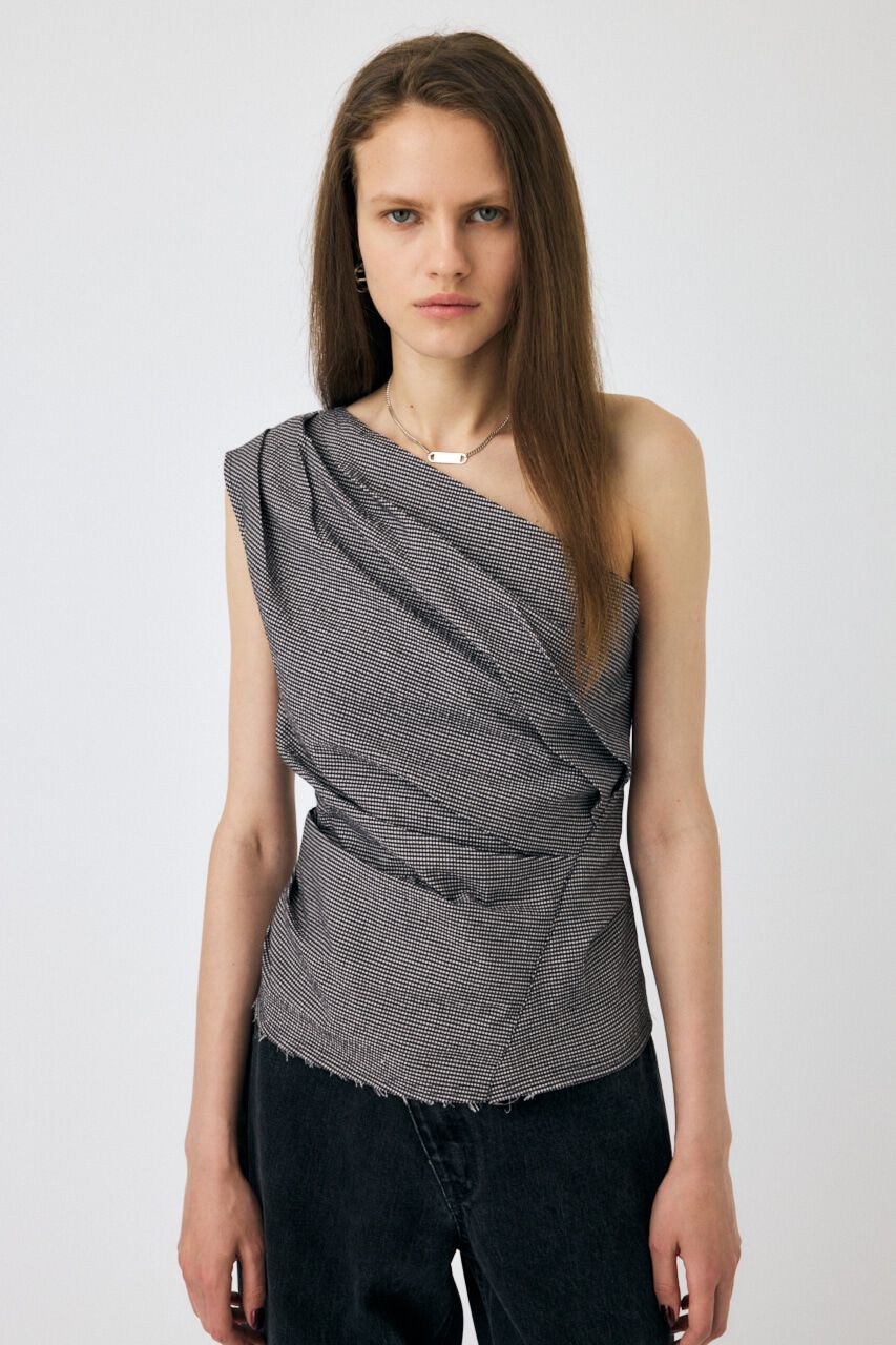 MOUSSY「PLAID ONE SHOULDER ブラウス」|その他|