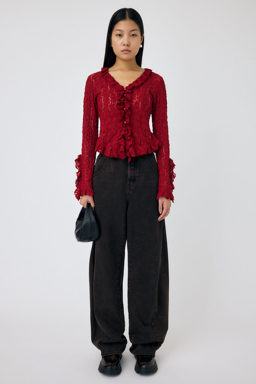 MOUSSY「CUT LACE RUFFLE ブラウス」|Tシャツ・カットソー|