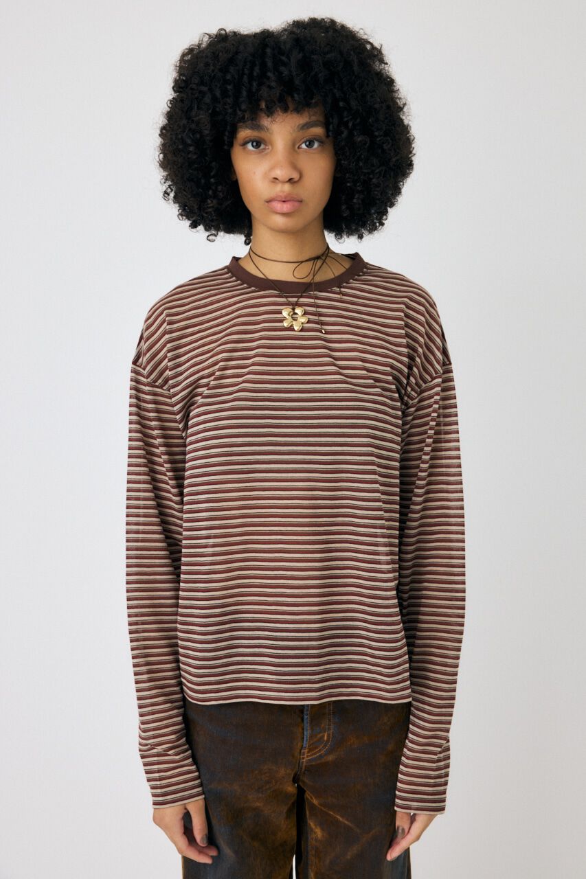 MOUSSY「SHEER BORDER ロンT」|Tシャツ・カットソー|