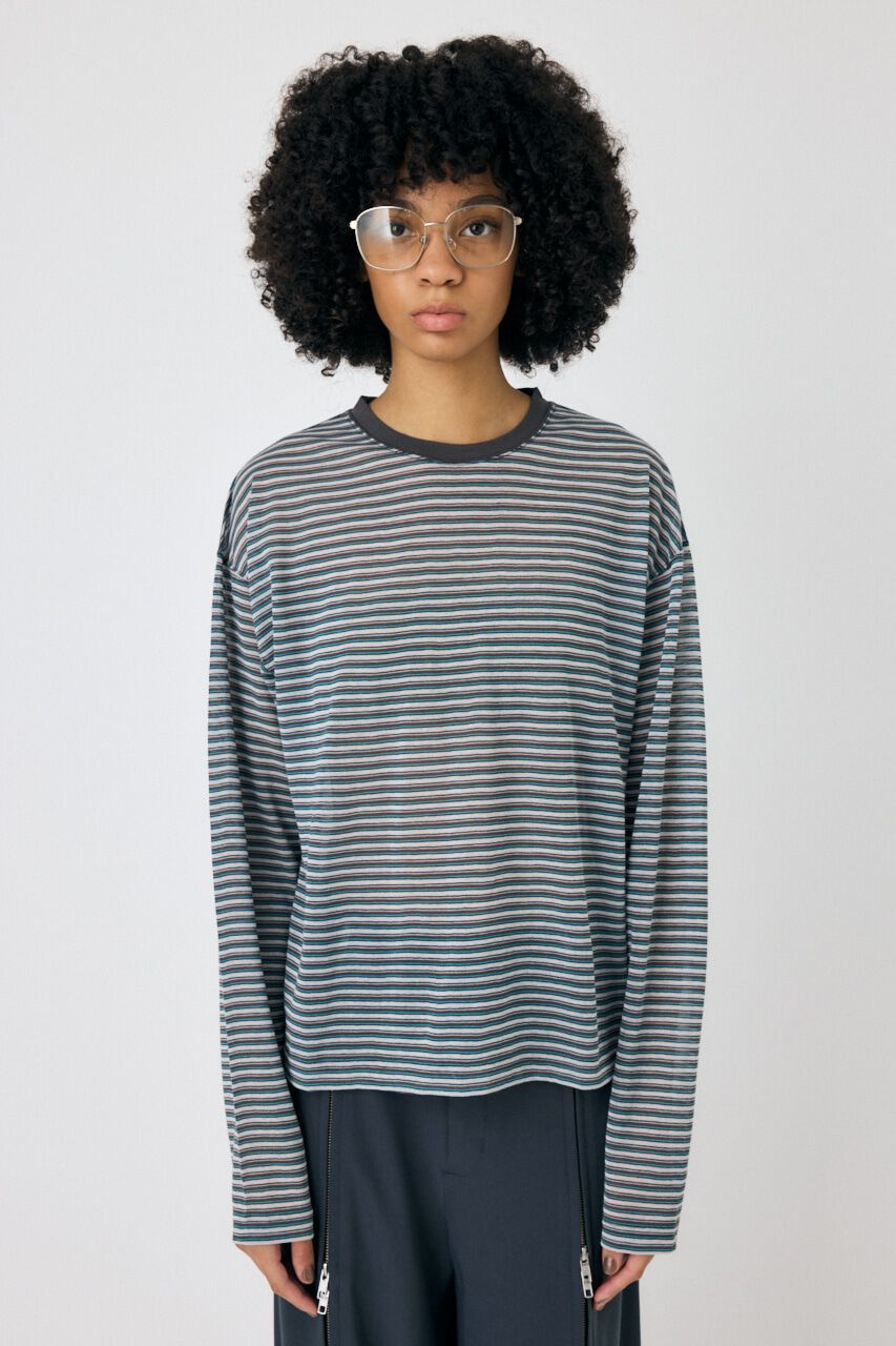 MOUSSY「SHEER BORDER ロンT」|Tシャツ・カットソー|