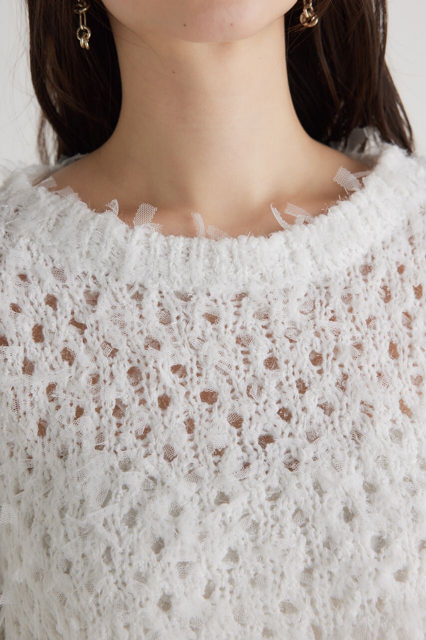 rienda「ラメシャギーメッシュKnit TOP」|ニット・セーター|