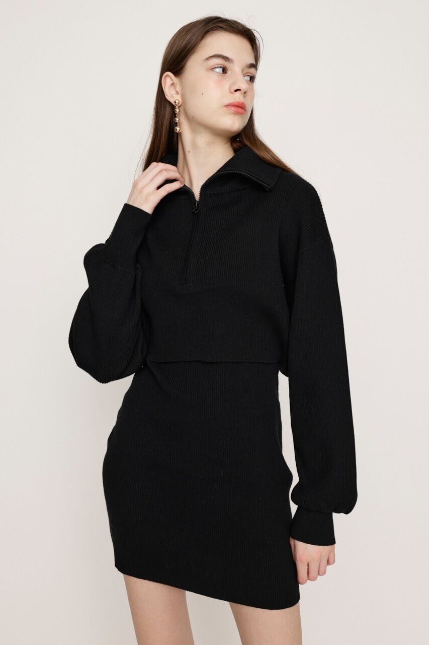 SLY「BIG COLLOR ZIP UP 2P ショートワンピース」|ワンピース|