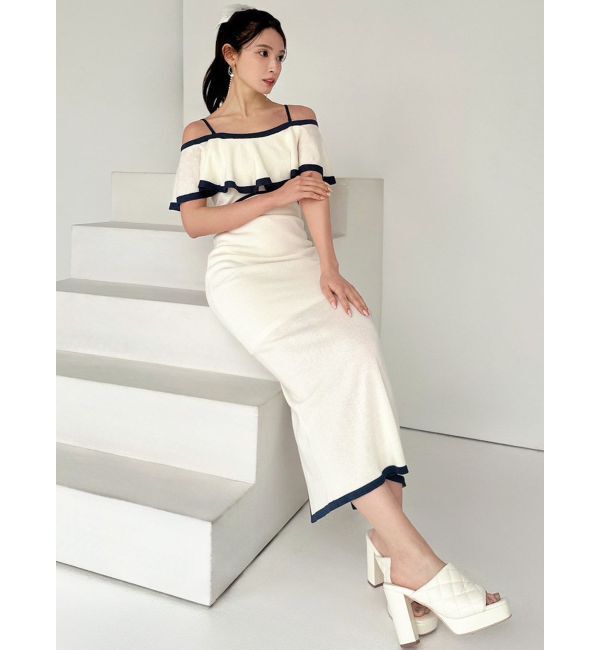 RESEXXY「バイカラーシアータイトニットワンピース」|ワンピース|