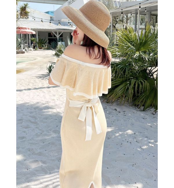 RESEXXY「バイカラーシアータイトニットワンピース」|ワンピース|イエロー