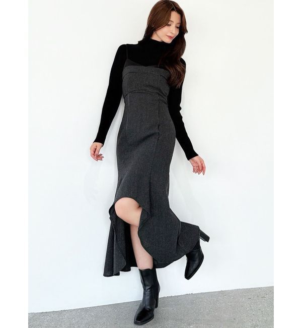 RESEXXY「バイカラーアシンメトリーキャミワンピース」|ワンピース|