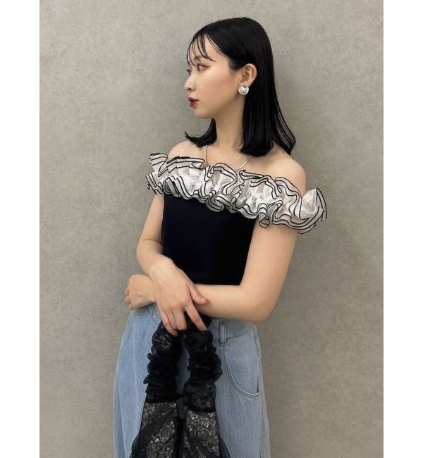 dazzlin「オーバーフリルフショルカットソー」|Tシャツ・カットソー|