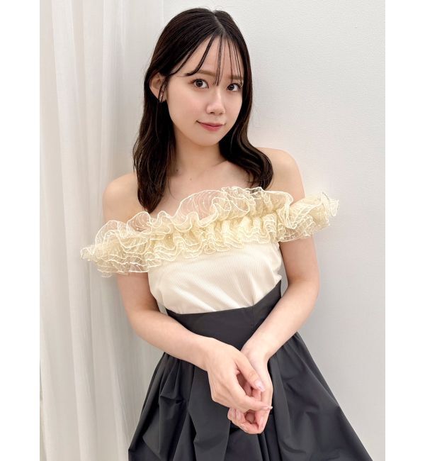 dazzlin「オーバーフリルフショルカットソー」|Tシャツ・カットソー|