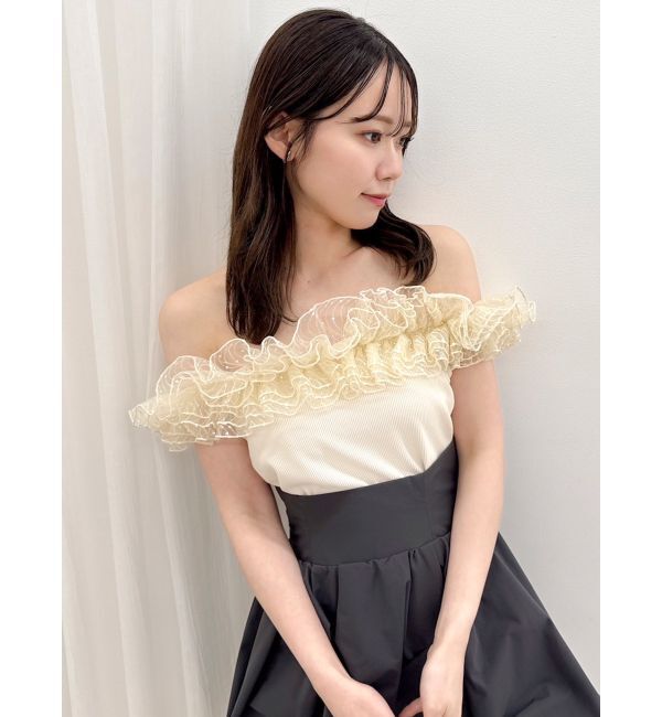 dazzlin「オーバーフリルフショルカットソー」|Tシャツ・カットソー|