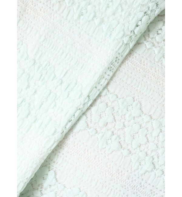 MERCURYDUO「カットレースブロッキングフレアスリーブマーメイドワンピース」|ワンピース|