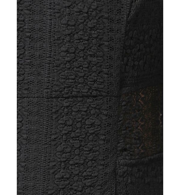 MERCURYDUO「カットレースブロッキングフレアスリーブマーメイドワンピース」|ワンピース|