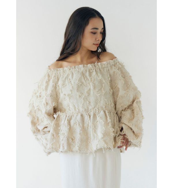 Ungrid「【WEB限定】ジャカードオフショルブラウス」|シャツ・ブラウス|アイボリー