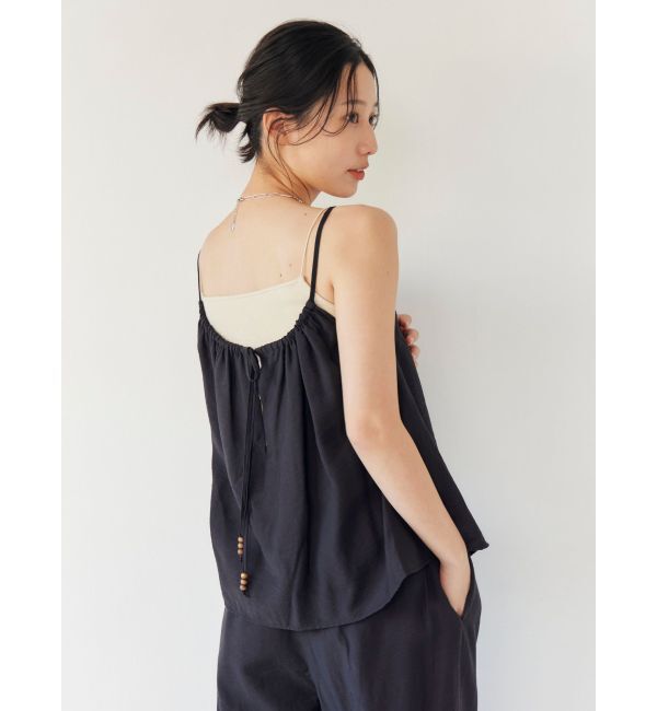 Ungrid「【WEB限定】ウッドビーズコンビキャミセットアップ」|キャミソール|