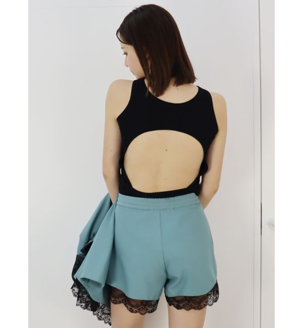 EVRIS「バックオープンボディースーツ」|タンクトップ|