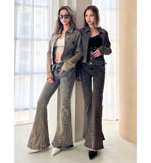 GYDA「USEDケミカルウォッシュストレッチデニムジャケット【SETUP着用可】」|デニムジャケット|