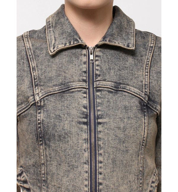 GYDA「USEDケミカルウォッシュストレッチデニムジャケット【SETUP着用可】」|デニムジャケット|