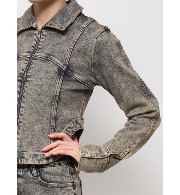 GYDA「USEDケミカルウォッシュストレッチデニムジャケット【SETUP着用可】」|デニムジャケット|