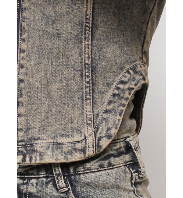 GYDA「USEDケミカルウォッシュストレッチデニムジャケット【SETUP着用可】」|デニムジャケット|