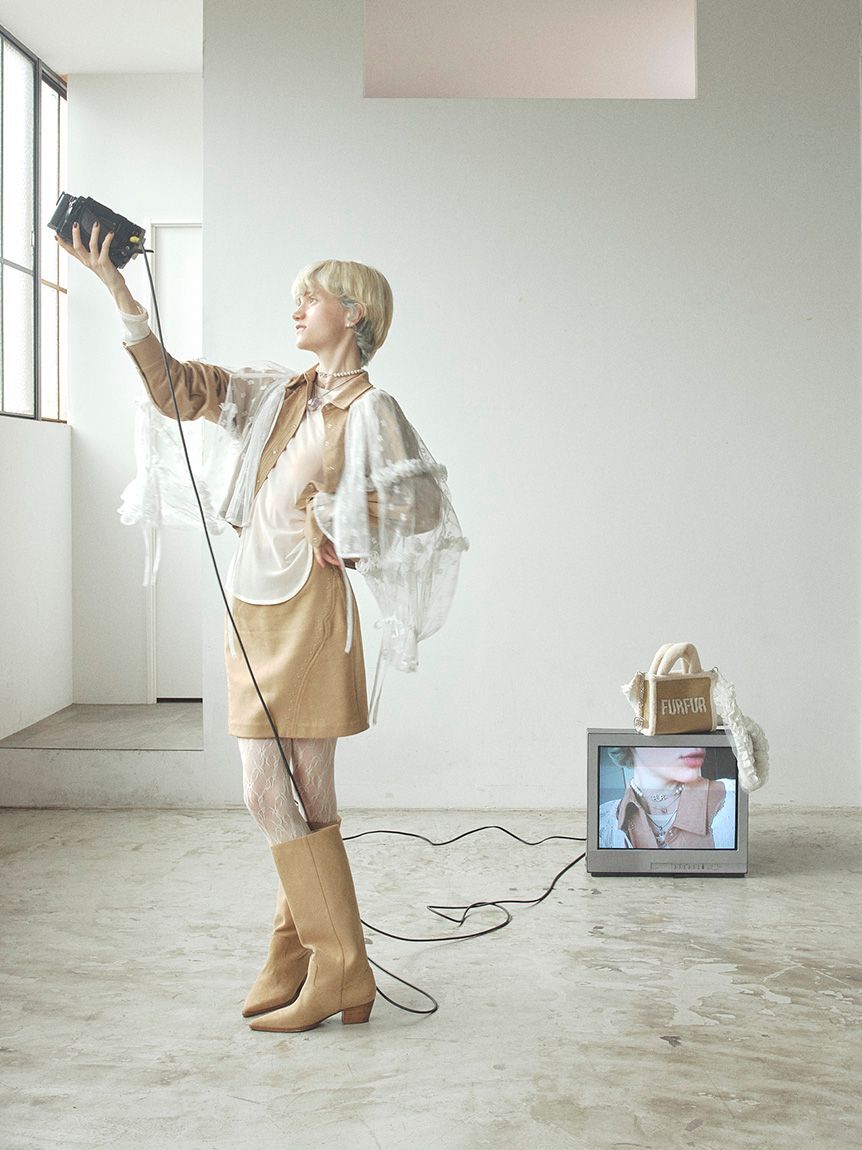 FURFUR「スタッズデザインシャツジャケット」|シャツ・ブラウス|