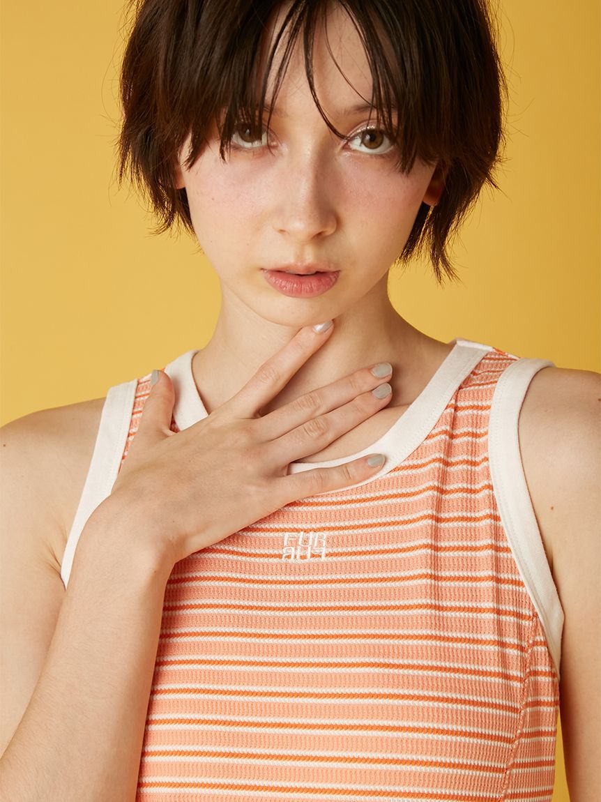 FURFUR「ロゴ刺繍ボーダーワンピース」|ワンピース|