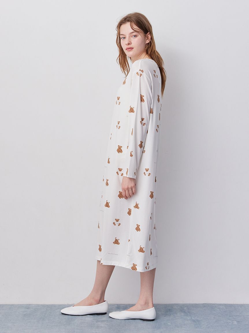 gelato pique「抗菌防臭バスローブベア柄ワンピース」|ルームウェア|