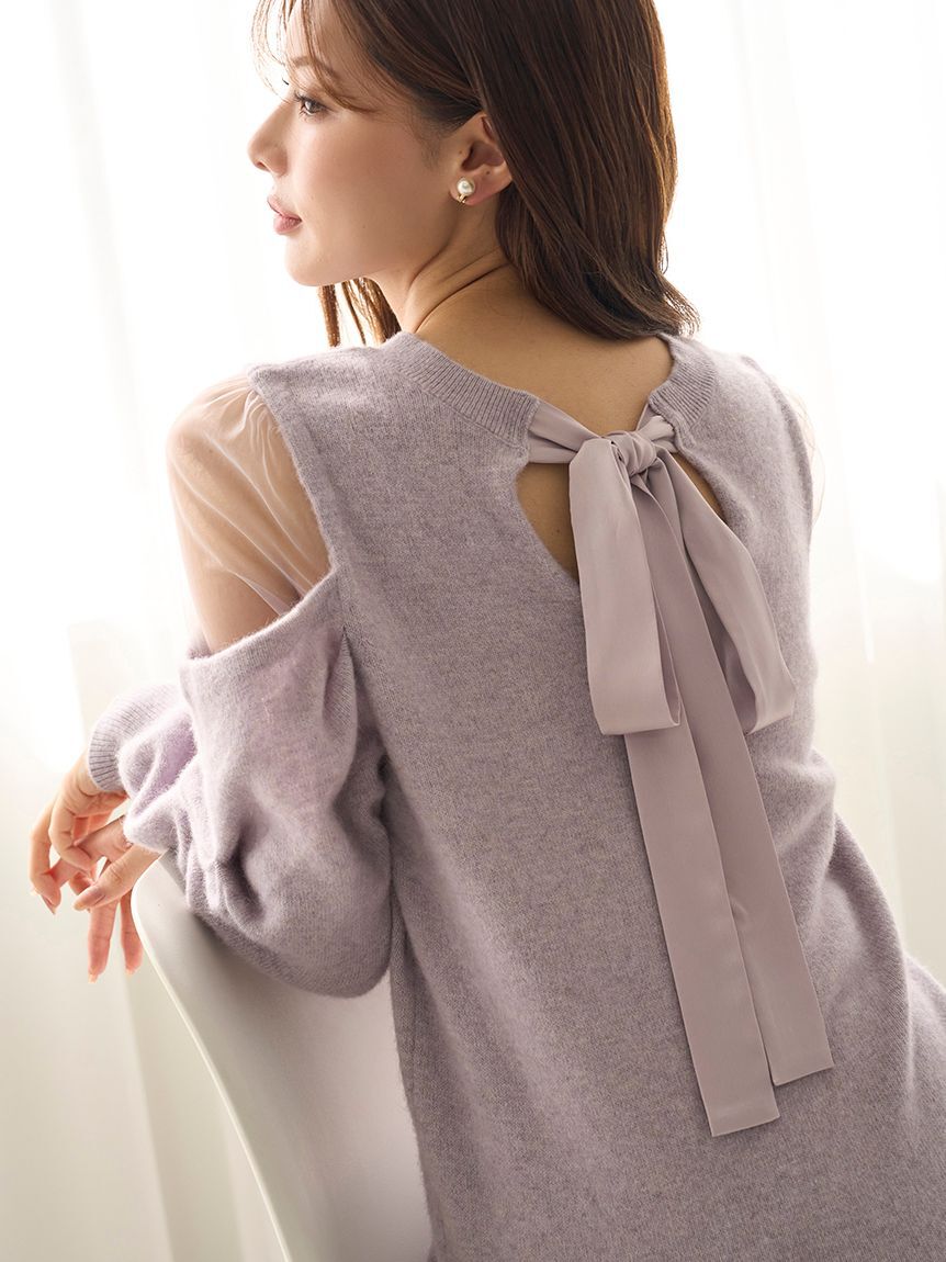 SNIDEL「シースルーショルダーニットワンピース」|ワンピース|