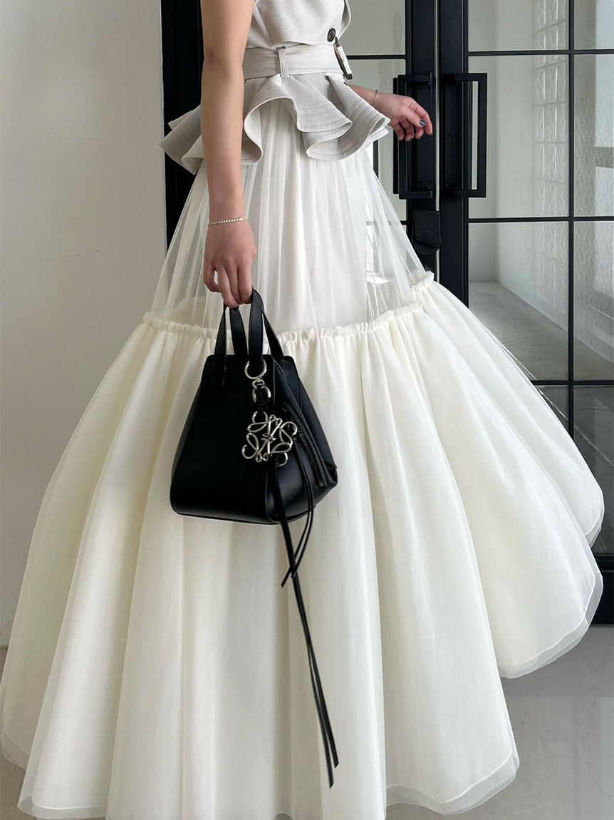 SNIDEL「トレンチチュールセットドレス」|ドレス|