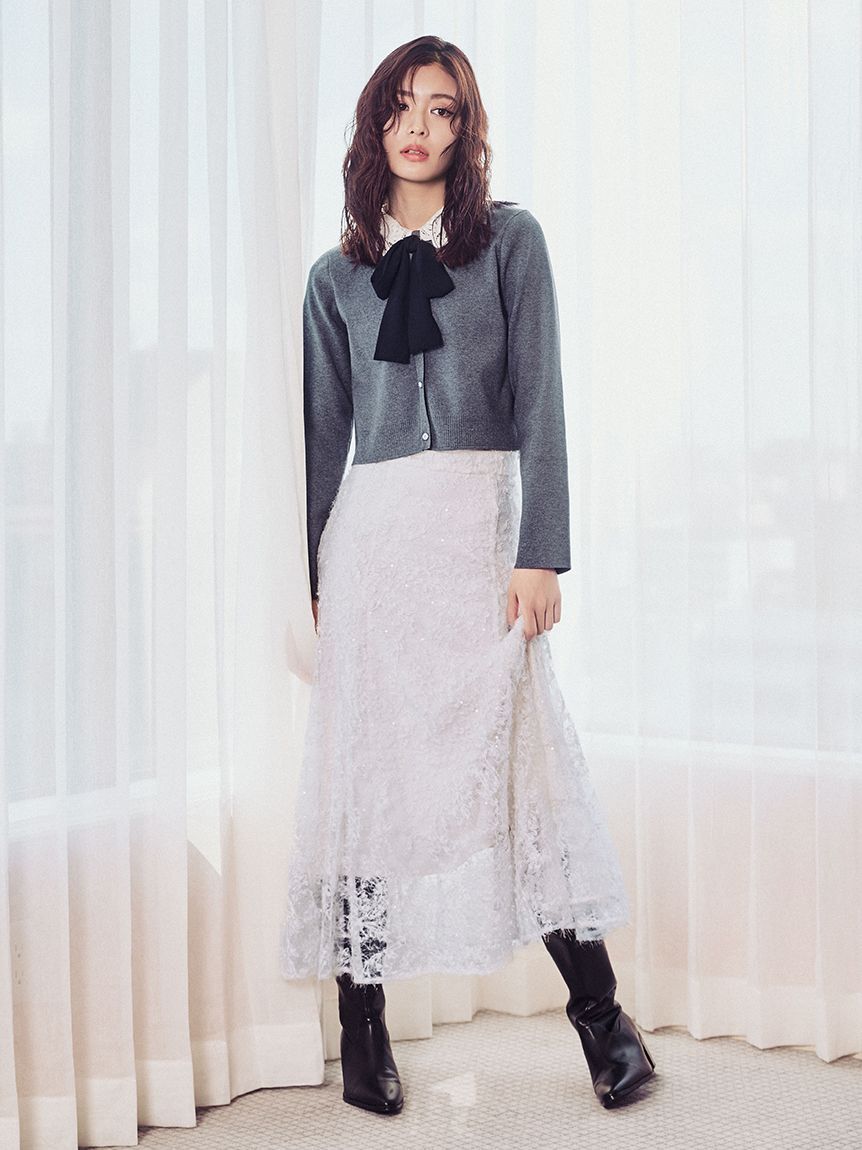 CELFORD「【WEB限定】デタッチャブルレースカラーカーディガン」|カーディガン|