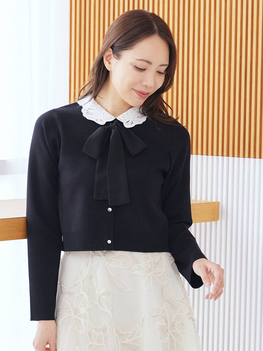 CELFORD「【WEB限定】デタッチャブルレースカラーカーディガン」|カーディガン|