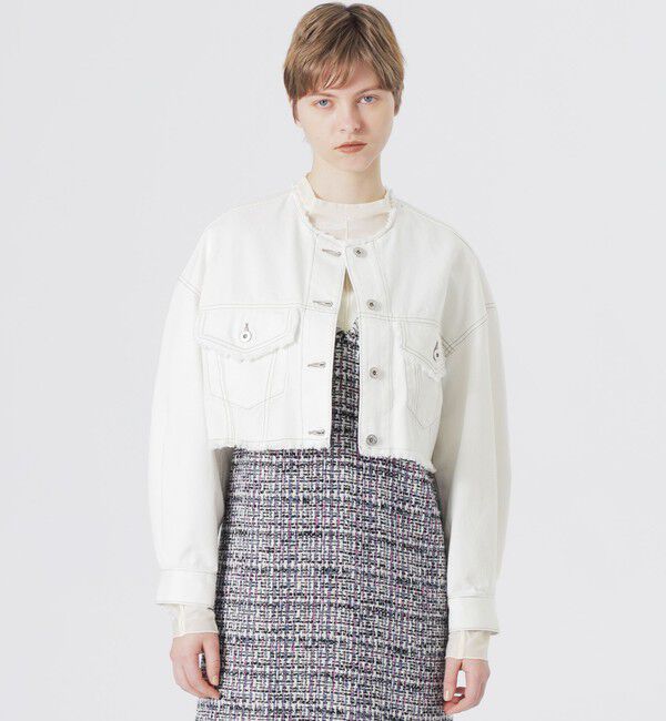  「ノーカラーGジャン」|ブルゾン・スタジャン|ホワイト