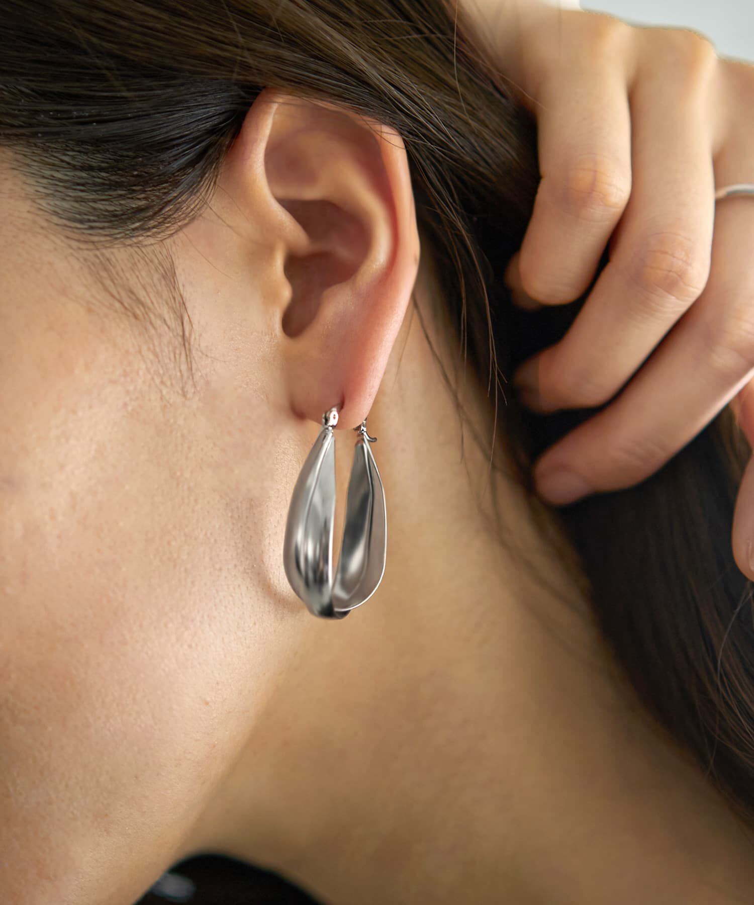 STYLE DELI「くりぬきドロップフープピアス」|ピアス|