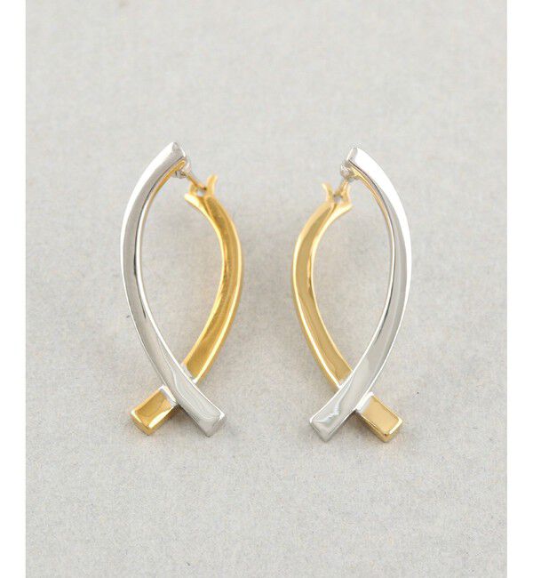 Jouete「コンビカラー サークルピアス」|ピアス|シルバー&times;ゴールド
