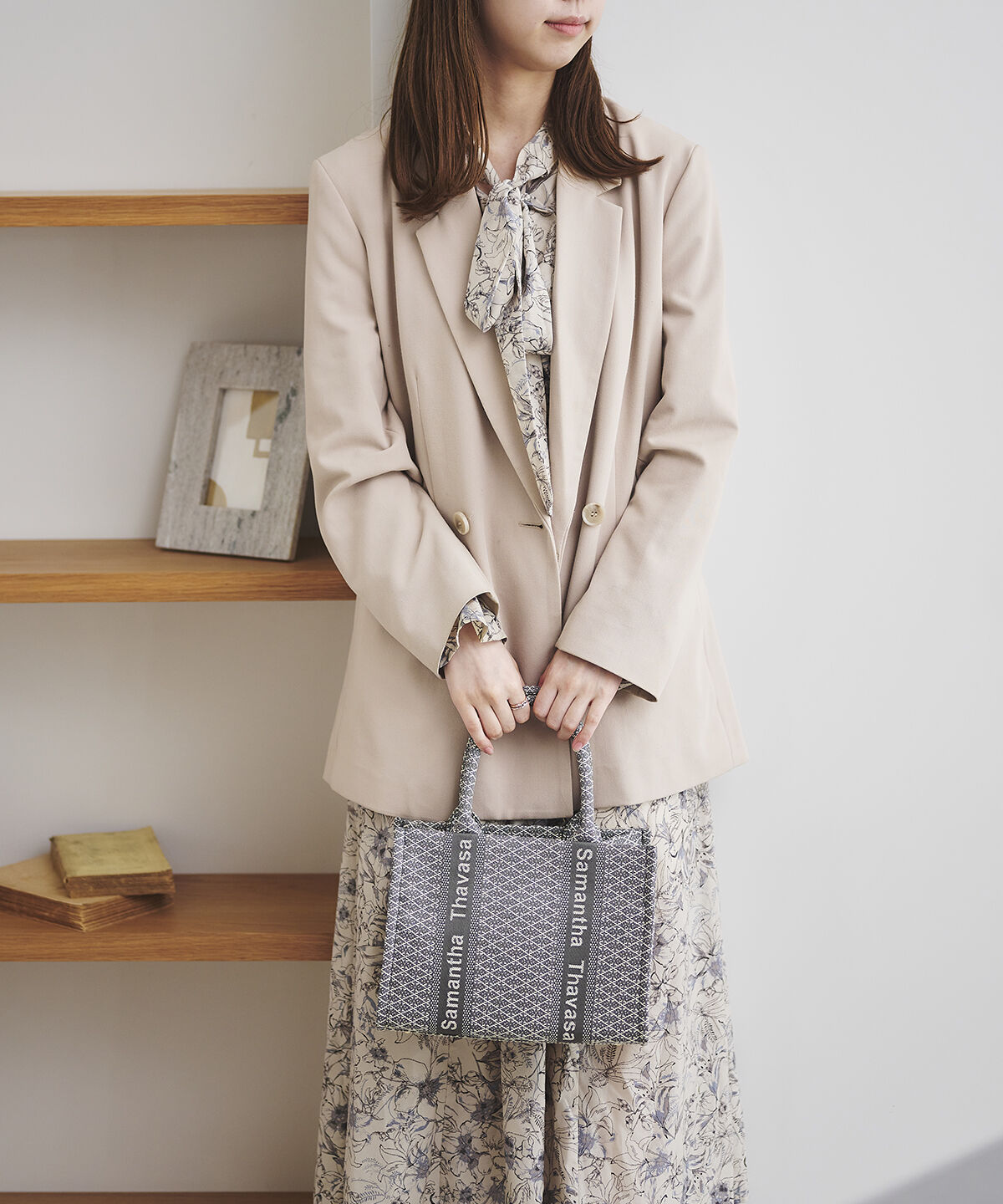 Samantha Thavasa「ステッチワークジャガード ハンドバッグ」|ハンドバッグ|