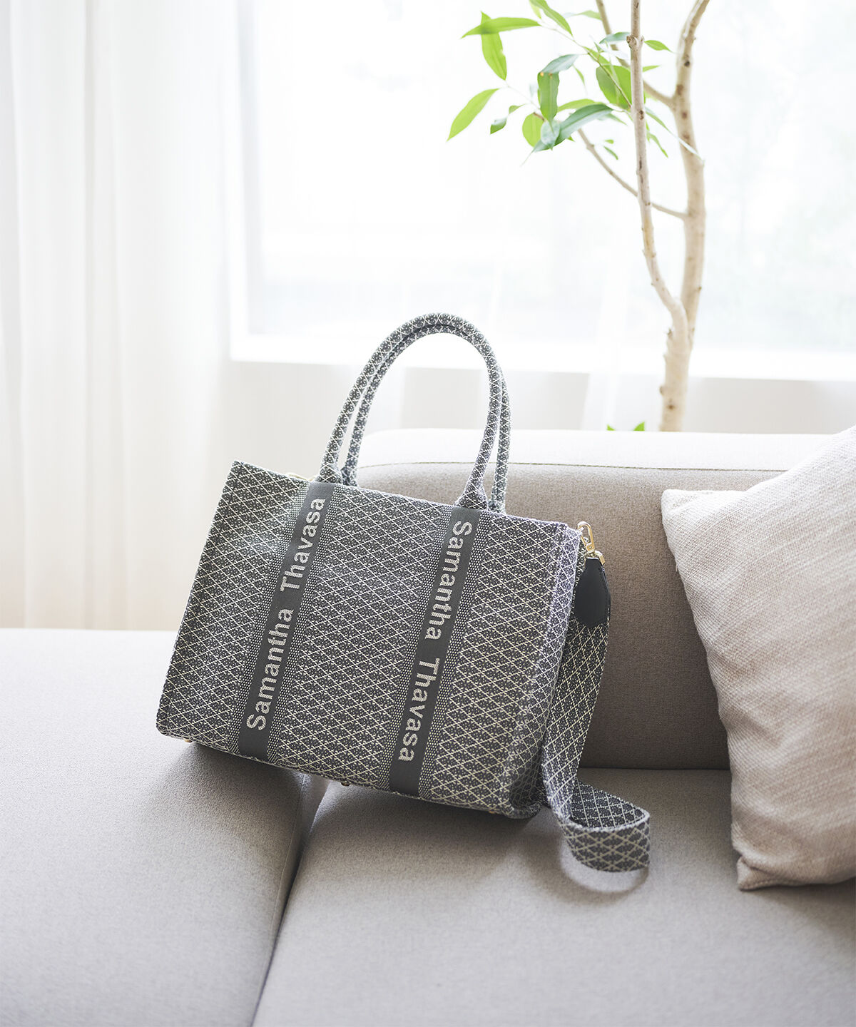 Samantha Thavasa「ステッチワークジャガード ハンドバッグ」|ハンドバッグ|