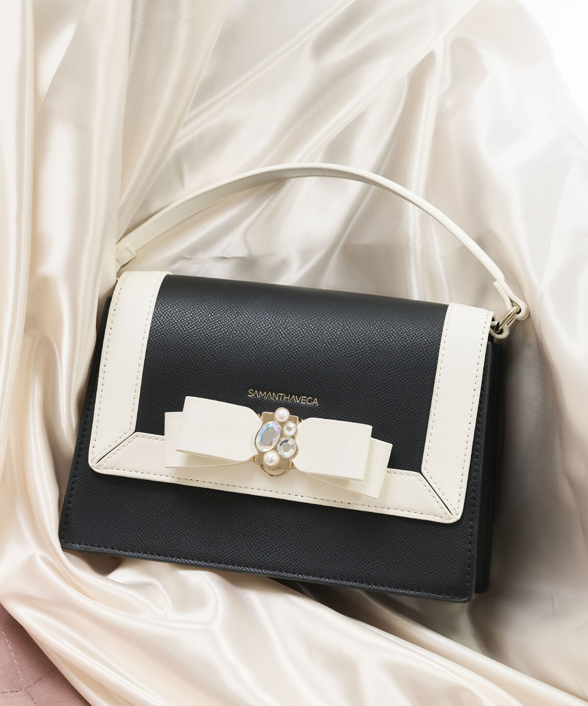 Samantha Vega「バイカラージュエルリボンショルダーバッグ」|ショルダー・メッセンジャー|