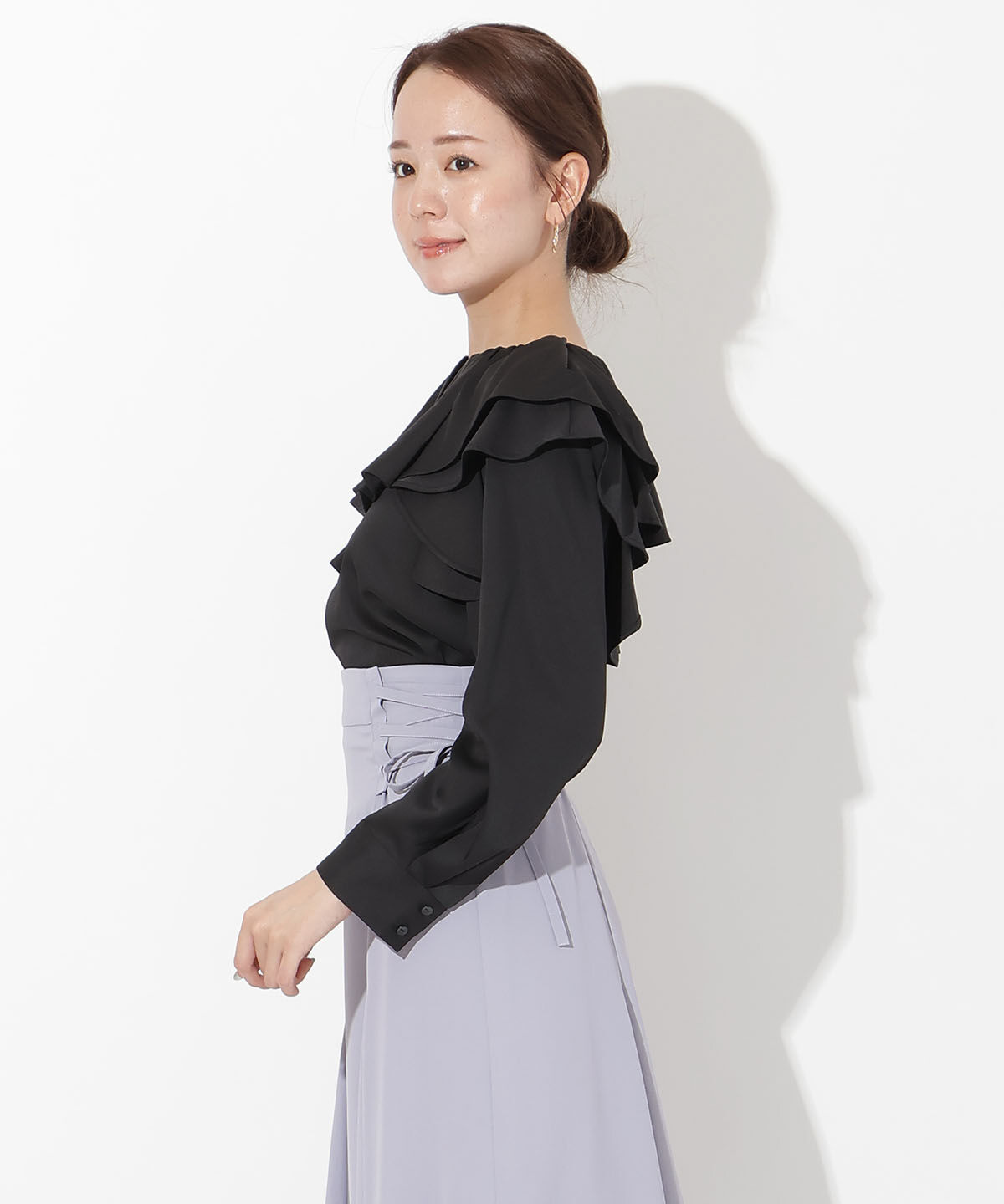 アンドクチュール「フリルケープブラウス」|シャツ・ブラウス|