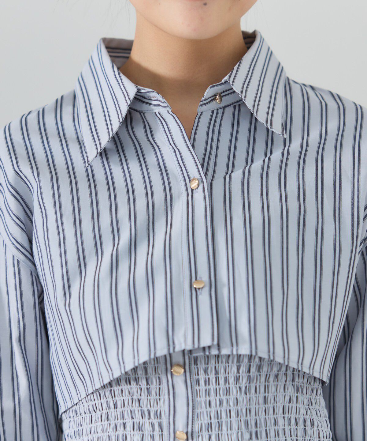 REDYAZEL「ストライプシャツ＆ミニワンピースセット」|ワンピース|