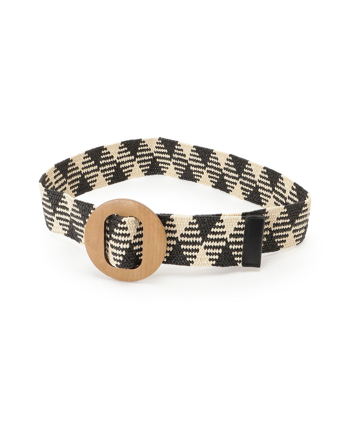 WILLSELECTION「ウッドバックルベルト」|ベルト|black/borderｽﾄﾗｲﾌﾟ