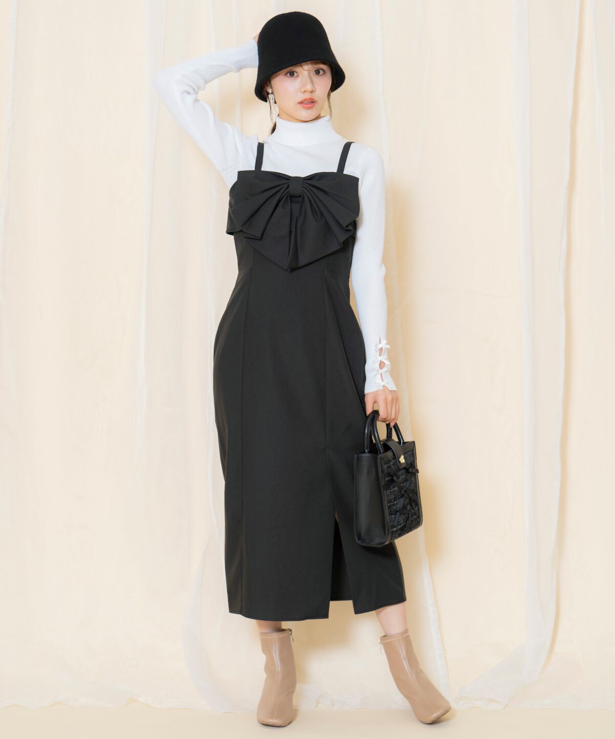 WILLSELECTION「ドレープリボンIラインワンピース」|ワンピース|
