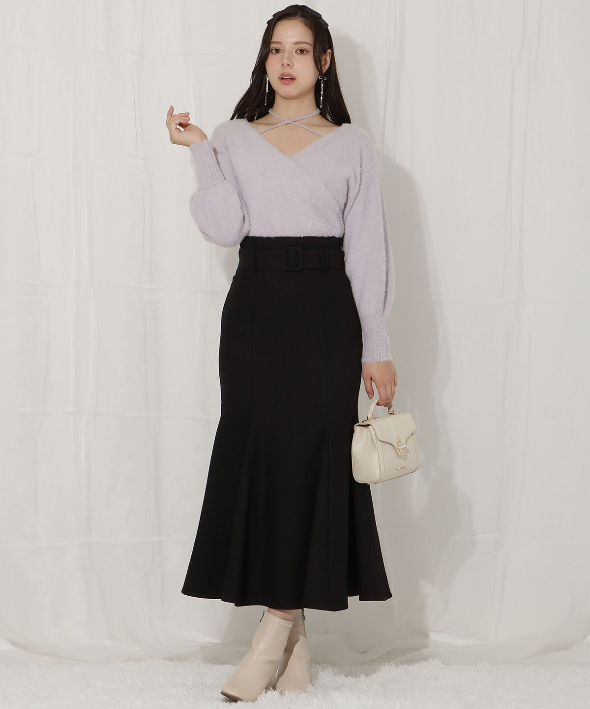 WILLSELECTION「クロスネックカシュクールフェザーニット」|ニット・セーター|