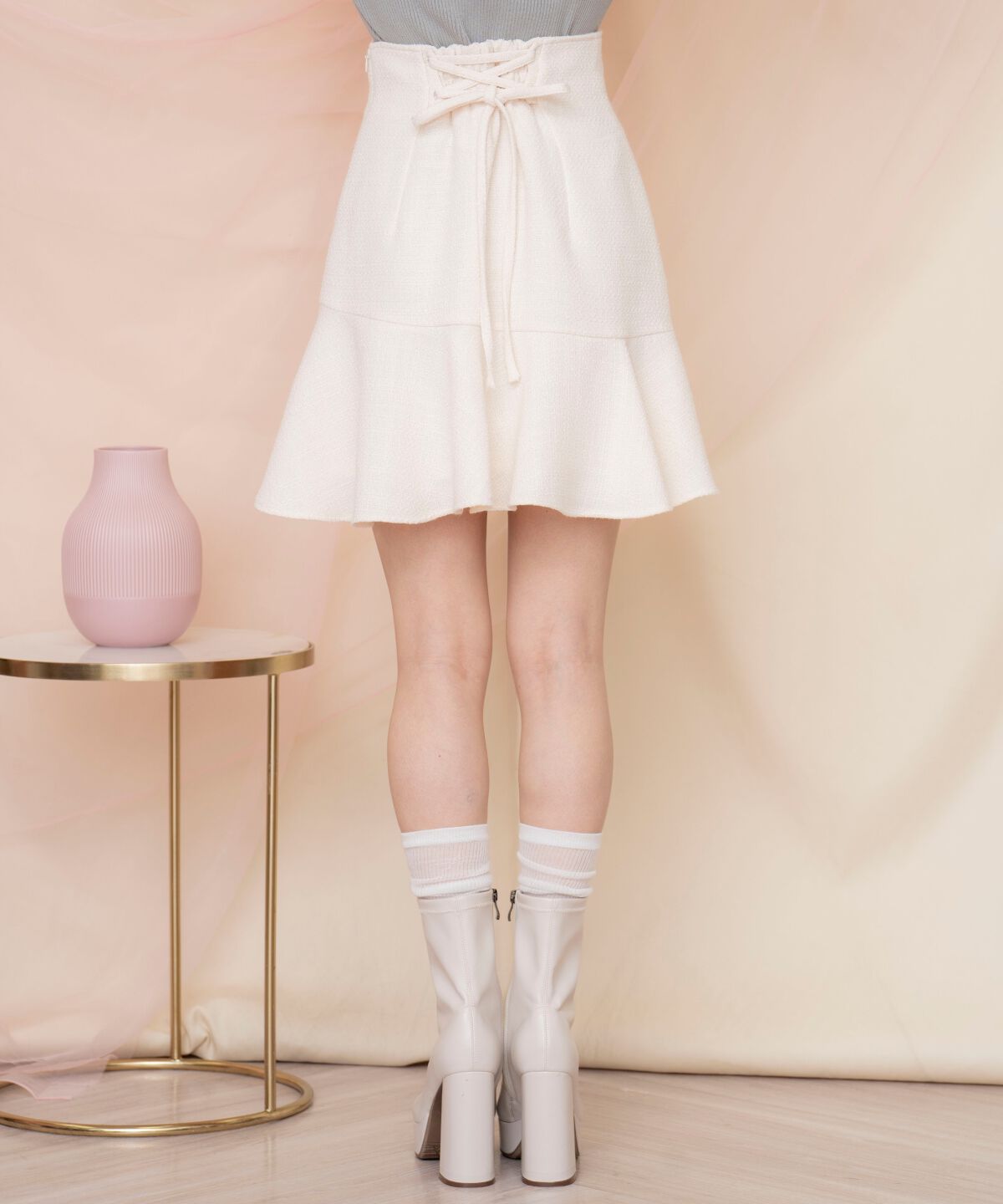 WILLSELECTION「アシメヘムツイードミニスカート」|フレア|