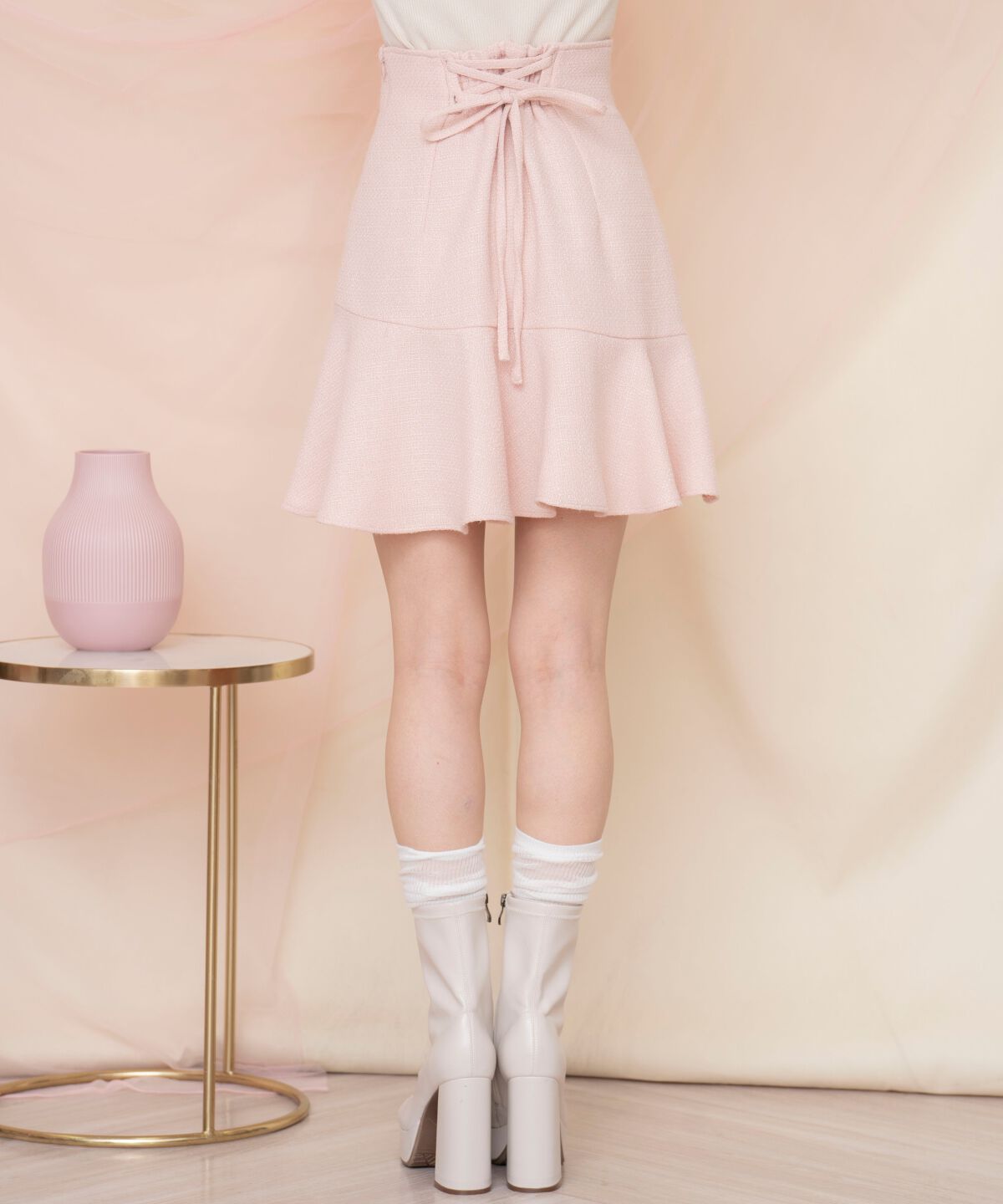 WILLSELECTION「アシメヘムツイードミニスカート」|フレア|