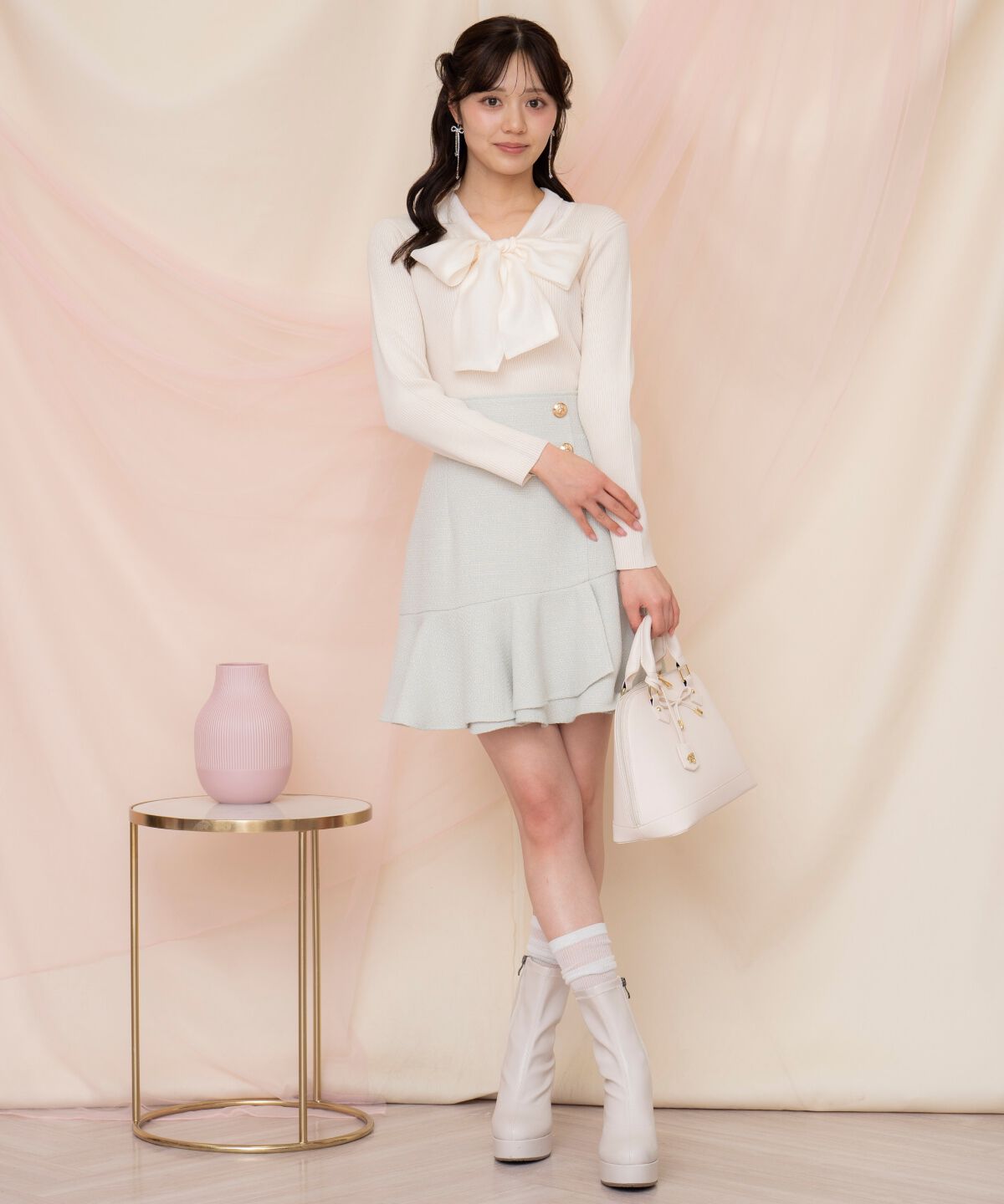 WILLSELECTION「アシメヘムツイードミニスカート」|フレア|