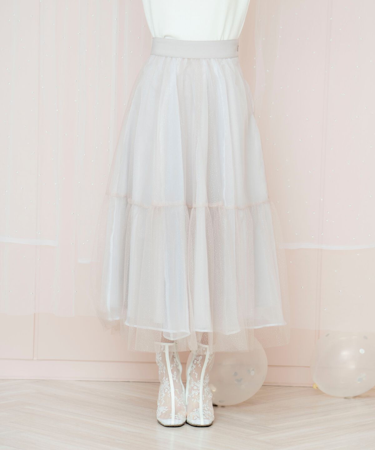 WILLSELECTION「ラメチュールティアードスカート」|フレア|