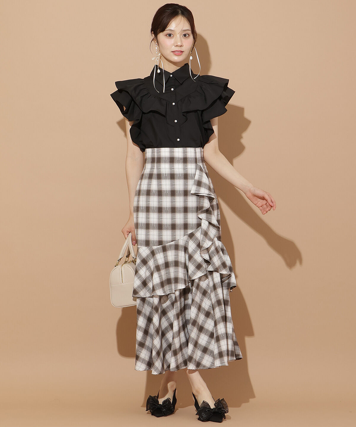 WILLSELECTION「ラッフルティアードヘムスカート」|タイト|