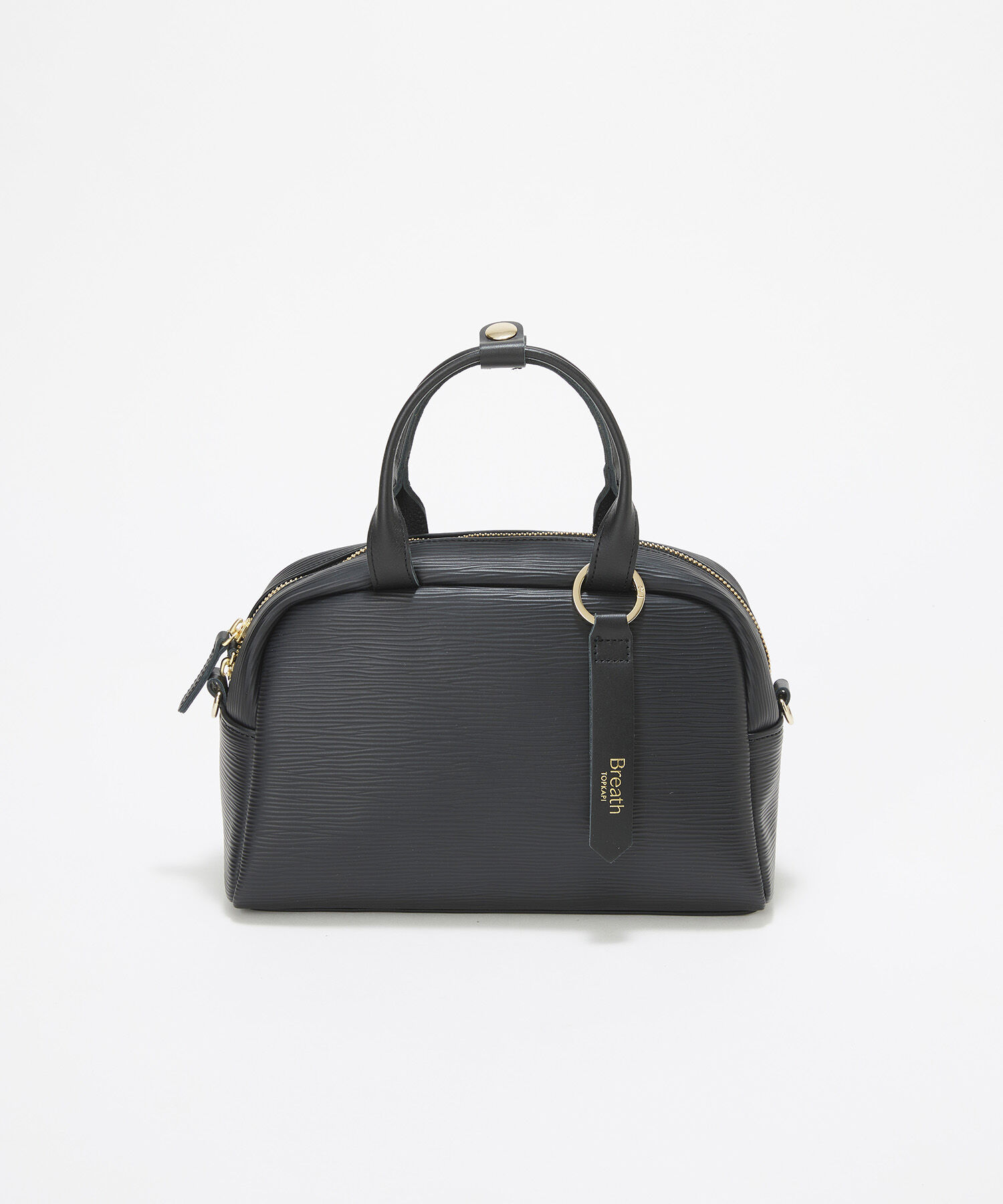 TOPKAPI BREATH「【Breath TOPKAPI】RIPPLE リプル ミニ ボストンバッグ チャーム付き」|ボストンバッグ|ブラック